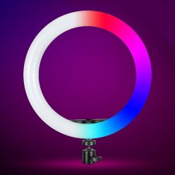   26 cm-es RGB LED körfény távirányítóval, telefontartóval