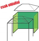 6 méteres oldalfal 2x2 méteres összecsukható kerti pavilonhoz - zöld