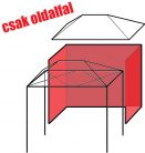 10,5 méteres oldalfal 4,5x3 méteres összecsukható kerti pavilonhoz - piros