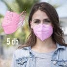FFP2 légzésvédő egészségügyi arcmaszk (KN95) / rózsaszín / 5 db