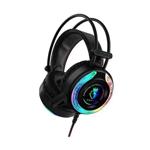 Gamer headset LED-fényekkel / vezetékes fejhallgató mikrofonnal (AS-90)