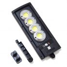 Napelemes kültéri LED lámpa, mozgásérzékelővel - 4 x extra erős COB LED / távirányítóval vezérelhető, 34 x 13 cm