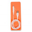 Ezra 2 az 1-ben USB töltő- és adatkábel - Micro USB és Lightning csatlakozó, 120 cm (EA004)