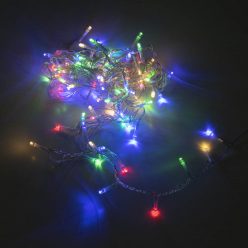   Karácsonyi LED égősor kültérre átlátszó vezetékkel, 100 leddel - multicolor / 5 méter (961)