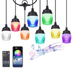   Kültéri RGB LED okos izzósor, telefonos applikációval és DMX vezérléssel - dimmelhető / 11,8 méter  