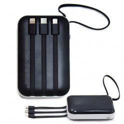   3 az 1-ben PowerBank - Micro USB, Type-C, Lightning kábelekkel / 2500 mAh