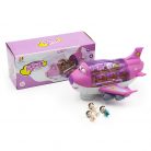 Kinyitható játék repülő, kivehető utasokkal, rózsaszín