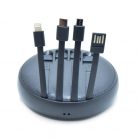 4 az 1-ben PowerBank - USB, Micro USB, Type-C, Lightning töltés - fekete