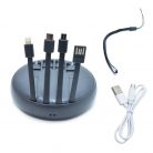 4 az 1-ben PowerBank - USB, Micro USB, Type-C, Lightning töltés - fekete