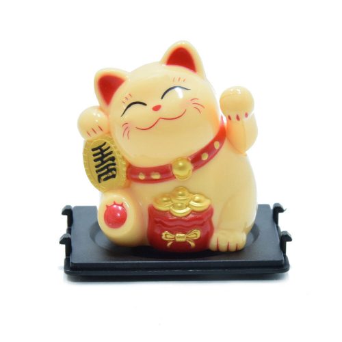 Maneki-neko tradicionális japán integető macska, szerencsét hoz - sárga