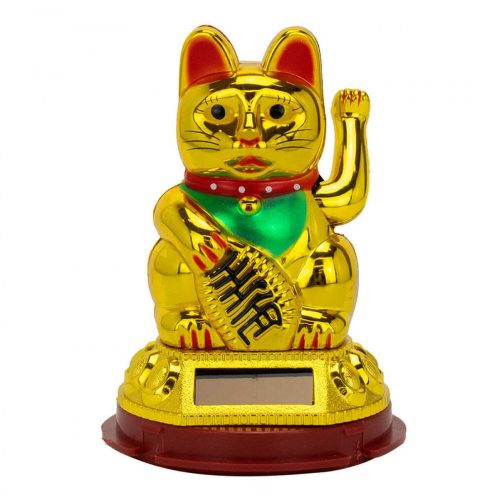 Maneki-neko tradicionális japán integető macska, szerencsét hoz - arany