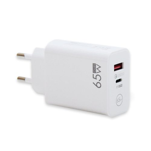 PD 65W hálózati gyorstöltő adapter, USB és Type-C kimenettel