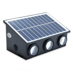 Solar fali LED lámpa, 2x3 LED