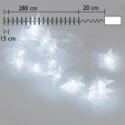 Karácsonyi mini csillag alakú LED fényfüzér - hideg fehér / 3 méter, 20 LED, elemes