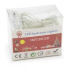 Karácsonyi mini csillag alakú LED fényfüzér - meleg fehér / 3 méter, 20 LED, elemes