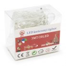 Karácsonyi mini csepp alakú LED fényfüzér - multicolor / 3 méter, 20 LED, elemes