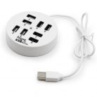 8 x USB port HUB - kerek USB 2.0 elosztó, fehér