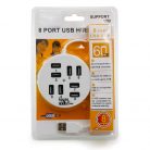 8 x USB port HUB - kerek USB 2.0 elosztó, fehér