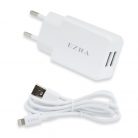 Ezra dupla USB-s gyorstöltő adapter és adatkábel Lightning csatlakozóval