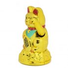 Maneki-neko tradicionális japán integető macska, szerencsét hoz, elemes - arany (MLY45A)