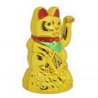 Maneki-neko tradicionális japán integető macska, szerencsét hoz, elemes - arany (MLY46A)