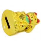 Maneki-neko tradicionális japán integető macska, szerencsét hoz, elemes - arany (MLY46A)