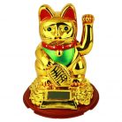 Maneki-neko tradicionális japán integető macska, szerencsét hoz, napelemes - arany színű