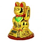 Maneki-neko tradicionális japán integető macska, szerencsét hoz, napelemes - arany színű