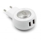 2 USB-s hálózati gyorstöltő adapter micro USB kábellel - fehér