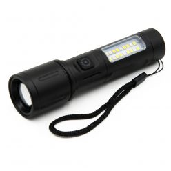 Akkumulátoros XPE+COB LED zseblámpa - USB-ről tölthető