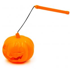   RGB színekben világító Halloween töklámpás hordozó nyéllel