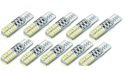 SMD-T10-3024SMD 10db-os SZILIKON - fehér - 12V CANBUS