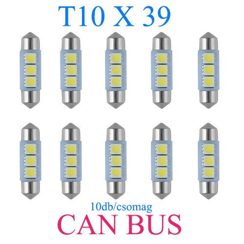 10db/csomag CANBUS 3SMD LED SMD-CD39mm-3SMD Szofita 